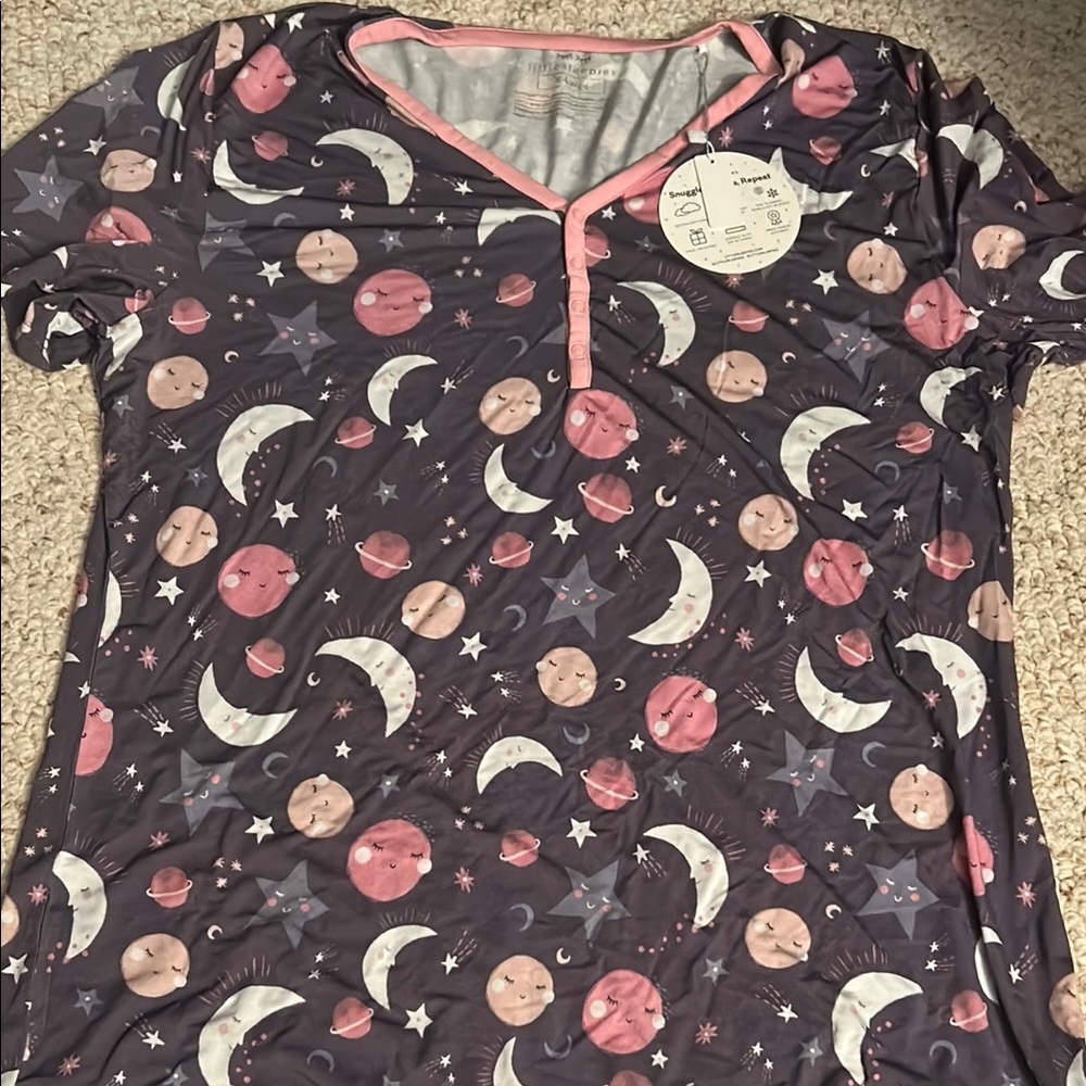 Little Sleepies Pink and Purple Celestial Pajama Top